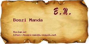 Boszi Manda névjegykártya